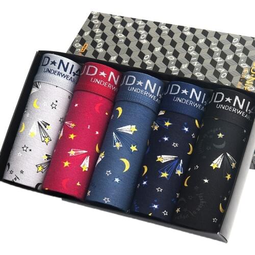 5 Pcs / Lot Cotton Boxer Men Boxershort Men Soft Breathable Mens Underpant Boxer Fashionable Cotton Underwear Men Boxer
