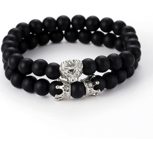 Black Lava Natural Stone Beads Bracelets for Women Vintage Design Volcanic Rock large meatball Bead Strand Bracelet Men Jewelry