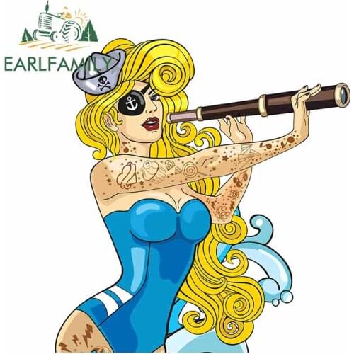 EARLFAMILY 13cm x 12cm for Captain Telescope Trunk Laptop Car Stickers Bumper Scratch-Proof Decal Anime Bumper VAN Car Styling