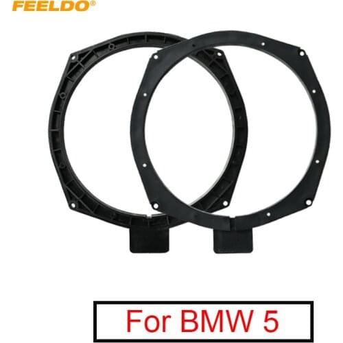 FEELDO 1Pair Car 8 inch Bass Mat Speaker Spacer for BMW 5 Modified Audio Pad Washer Rings Adapter Kit Bracket Holder Kits