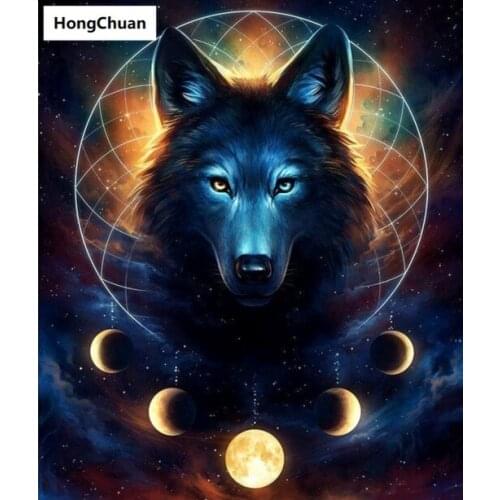Wolf 5D DIY Square/Round Diamond Painting Crafts Mosaic Cross Embroidery Home Decoration Christmas Gift New Year