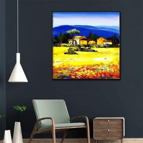 Countryside Landscape Oil Painting 1pcs Modern Home Wall Decor Canvas Picture Art HD Print Painting On Canvas for Living Room