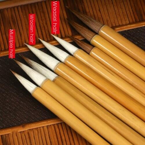 Chinese Calligraphy Pen Huzhou Woolen Hair Brush Pen 3pcs/set Chinese Weasel Hair Painting Calligraphy Brushes Tinta China
