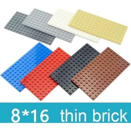 6pcs Assembles Particles 8x16 Thin Figures Bricks Educational DIY Building Blocks Creative Size Compatible With 3028 Toys Gifts