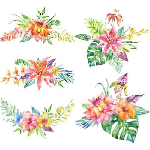Three Ratels QCF27 Beautiful tropical flowers Bedroom Art Decal refrigerator toilet Car Sticker