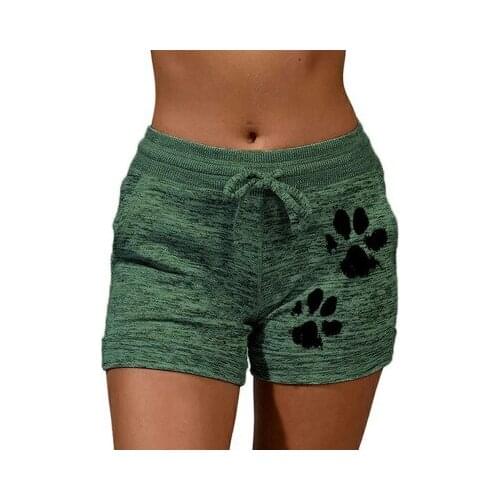 Summer Womens Printed Quick Drying Pants Leisure Sports Waist Lace Up Elastic