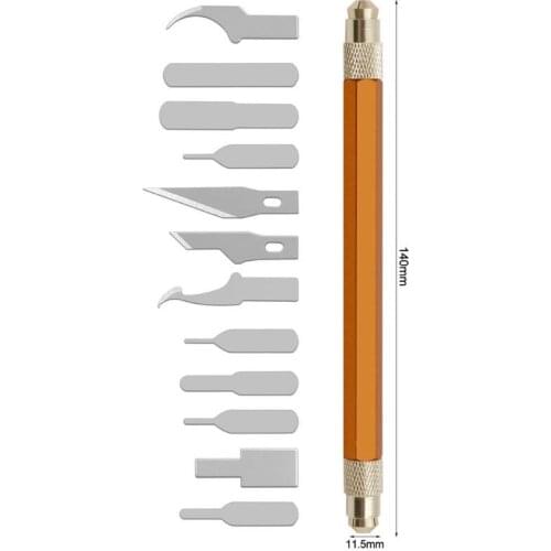 13pcs Blades Steel Craft Artwork Sculpture Knife with Handle Carving Stencil DIY