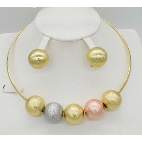 2020 HOT dubai gold Party Jewelry Sets Wedding Necklace Bracelet Earrings for women African Beads Jewelry Set