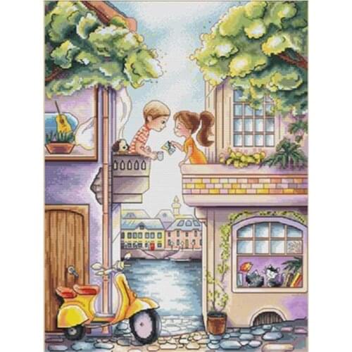 Love in the morning patterns Counted Cross Stitch 11CT 14CT 18CT DIY Cross Stitch Kits Embroidery Needlework Sets home decor