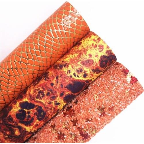 Maples Chunky Glitter Leather Fabric Abstract Pattern Synthetic Leather Snake Vinyl Leather Sheets For BOWS DIY 21X29CM G543