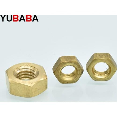 50Pcs DIN934 M1.6 M2 M2 M3 M4 M5 M6 M8 M10 Copper Hexagonal Nut Brass Hex Nuts
