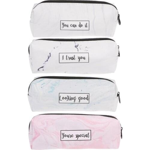 Marble Pencil Case Stationery School Supplies Storage Pencil Cases School Tools