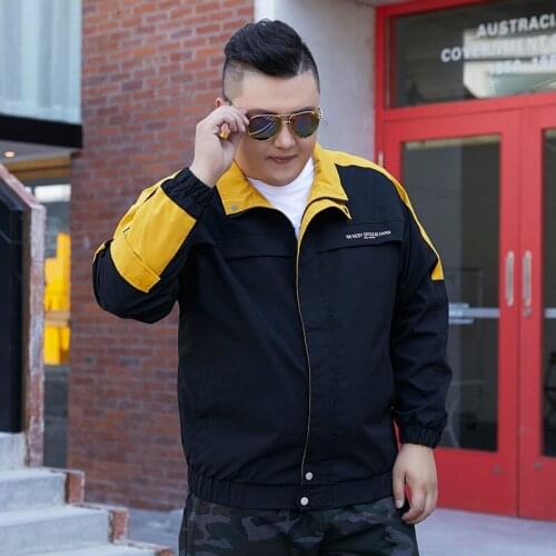 Autumn Baseball Jacket Men Tide Stripe Streetwear Personality Loose Jackets Batwing Sleeve Windbreaker Coat 7XL 8XL 9XL 150KG