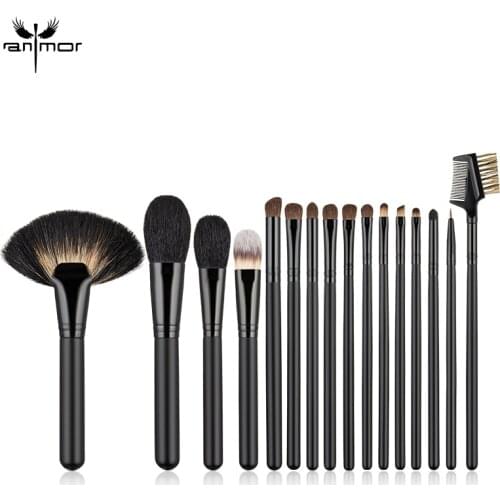 Anmor 16Pcs Makeup Brushes Set Professional Highlighting Powder Contour Eye Shadow Blending Brush High Quality Make Up Brushes
