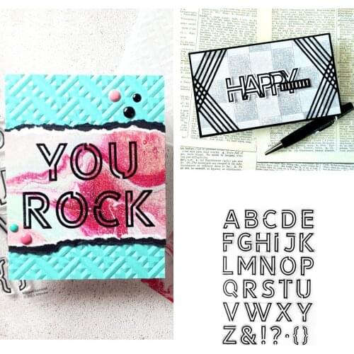 New for 2021 Arrive Modern Alphabet Stamps Scrapbook Diary Decoration Embossing Cut Dies Template DIY Greeting Card Handmade