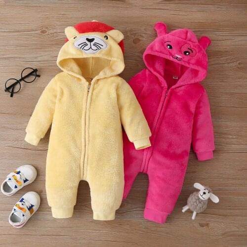 2021Autumn Infant Jumpsuit New Born Baby Plush Clothes Onesie Baby Bear Tiger Rompers Kid Costume for Girl Boy Pajama0-18 Months