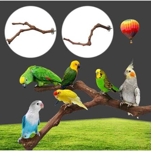 Pet Parrot Bird Grape Wood Standing Stick Bird Cockatiel Parakeet Perches Bite Claw Grinding Toy Bird Cage Accessories