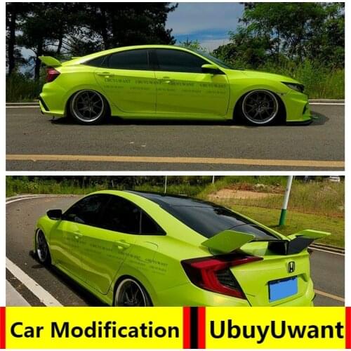 UBUYUWANT For honda civic 2015 2016 2017 2018 2019 2020 10th Generation 4dr Sedan ABS Plastic Rear Spoiler
