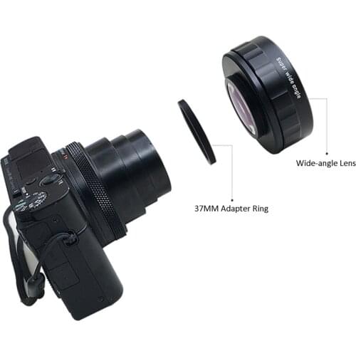 W/ 37MM Quick Release Super Wide-angle Additional Lens Adapter Ring for ZV1 Camera Accessories