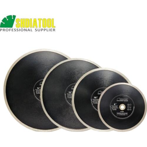 SHDIATOOL 2pcs 200/250mm Hot-pressed Continue rim Diamond Cutting Saw Blades bore 25.4mm for Ceramic Tile 8/10inch Cutting Disc