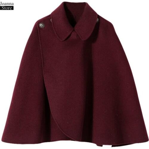 Wool Cape Women England Vintage Elegant Cloak Manual Luxury Office Ladies Capes Autumn Cloaks Fashion Clothes ponchos and capes