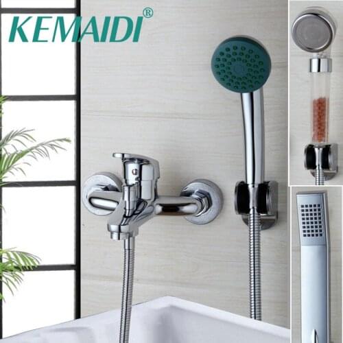 KEMAIDI Bathroom Shower Faucet Bath Faucet Mixer Tap With Hand Shower Head Wall Mounted Shower Bathtub Faucet Sets