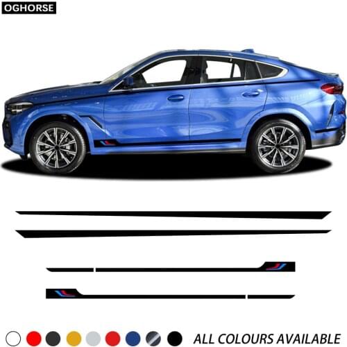 M Performance Sport Door Side Stripe Skirt Sticker Waist Line Body Decal for BMW X6 G06