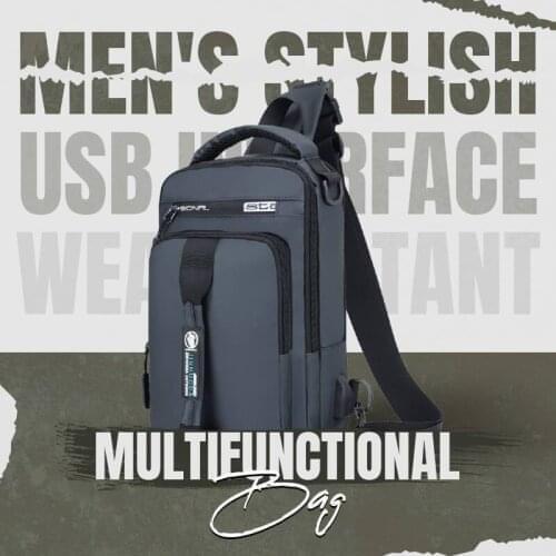 Mens Stylish Multifunctional Bag Men Multifunction Shoulder Bag Crossbody Cross Body Sling Chest Bags Waterproof Travel Pack M