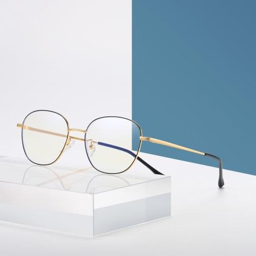 Thin Metal Glasses Frame Anti-blue Light Computer Glasses Retro Oval Eyeglasses Anti-blu Ray Optics Eyewear Frame for Women Men