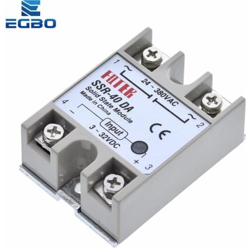 Solid state Relay SSR-10DA SSR-25DA SSR-40DA SSR-50DA 10A 25A 40A 50A actually 3-32V DC TO 24-380V AC SSR 10DA 25DA 40DA 50DA