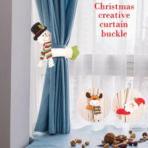 New Christmas Curtain Tie Backs Snowman Window Curtain Buckle Holders Drapes Decor Christmas Curtain Buckle