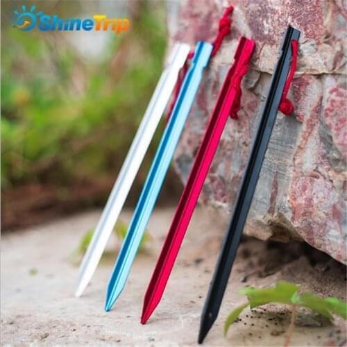 10 pcs/lot Tent Nail 23cm Ultralight Lengthen Triangular Aluminium Alloy Stake with Rope Camping Equipment Tent Peg