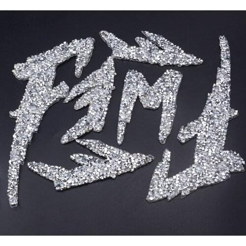 10pcs/lot broken hot fix rhinestones heat transfer design iron on motifs patches DIY applique for kids garment bag shoe