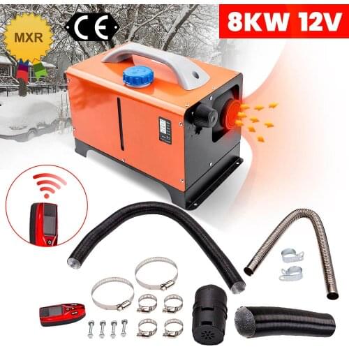 12V 8KW Diesel Air Heater For Truck Bus Motorhome Red Remote Control LCD Display 0.1~0.24L