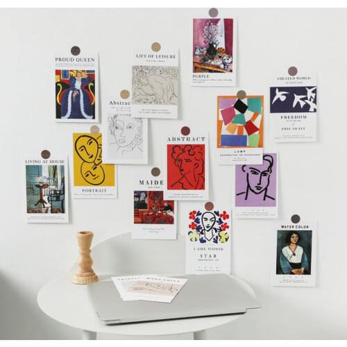 15PCS Wall Collage Kit INS literary postcard furniture decoration wall stickers creative painting background wall decoration