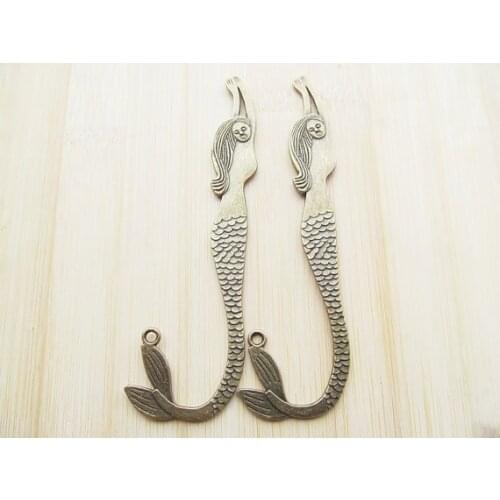 20pcs 118mmx35mm Antique Bronze/Antique Silver Mermaid Bookmark Pendant Charm/Finding,DIY Accessory Jewellry Making