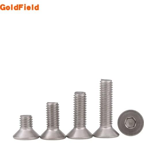 50/20pcs 304 stainless steel countersunk hexagon socket flat head machine screw bolt DIN7991