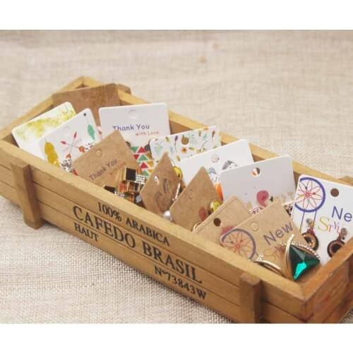 50pcs/lot 5*4cm Wholesale Dreamcatcher earring display tag card Stud Packaging card colorful print jewelry earring package tag