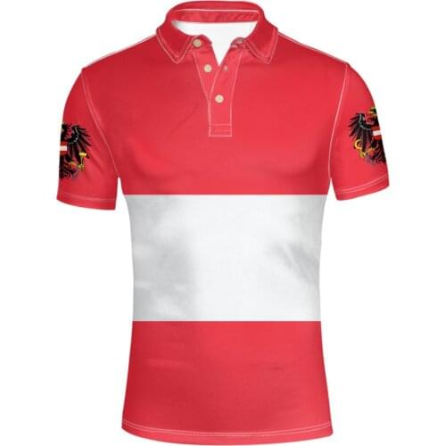 AUSTRIA male shirt free custom made print name number photo tees aut country Polo shirt german nation at flag clothing
