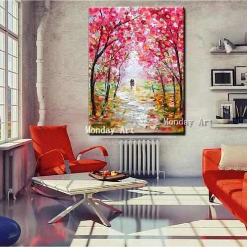 Free Shipping Handpainted Oil Painting Modern Art wall Art painting The Sea flower picture Wall Paintings On Canvas room decor