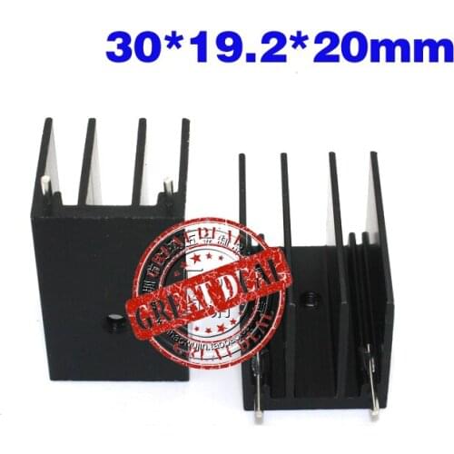 Free Shipping Wholesale 100PCS Aluminum diode heatsink 30*19.2*20MM High quality Transistor heatsink black