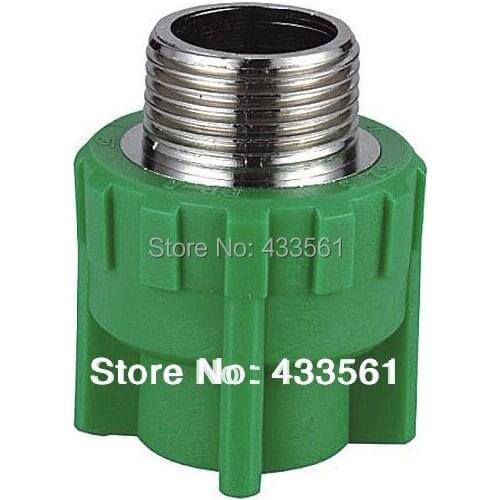 Quick deliver Quality Color Green Enviroment friendly PPR Male thread coupler DN20X1/2" Fitting Connector for water pipe
