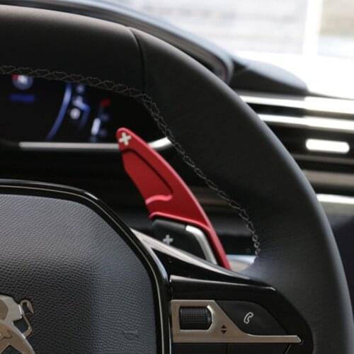 Aluminum alloy steering wheel decorative paddle shifters For Peugeot 208 308 508 2008 3008 5008 GT SW Auto parts Stickers