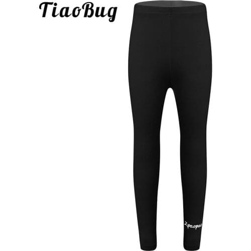 Kids Cotton High Waist Solid Color Gymnastics Pants Yoga Sports Dancewear Autumn Children Girls Ballet Tights Trousers Leggings