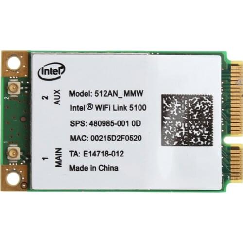 For Link Intel 5100 WIFI 512AN_MMW 300M Mini PCI-E Wireless WLAN Card 2.4/5GHz