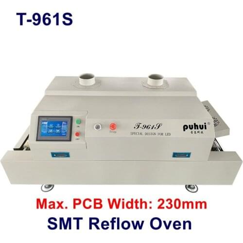 New Arrival PUHUI T-961S SMT Channel Reflow Oven T961S Infrared IC Heater BGA SMD SMT Rework Sation T 961S Reflow Wave Oven