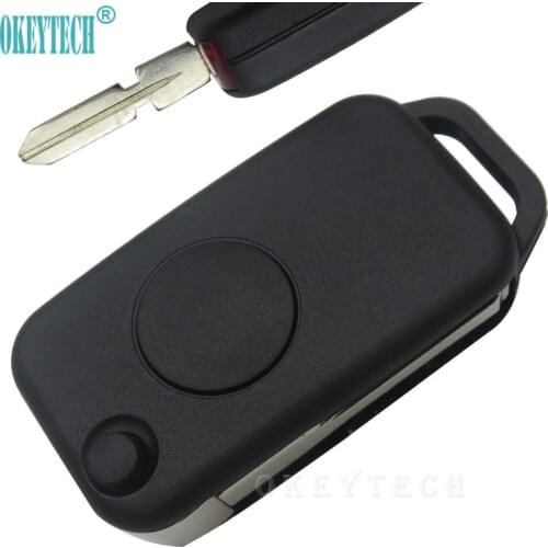 OkeyTech 1 Button Flip Remote Car Key Case Shell for Mercedes Benz C E S ML SL ML55 AMG S500 SL500 Car-Styling Keyless Entry Fob