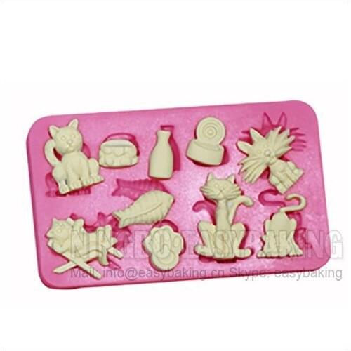 Cake Decorating Mold Animal Cat Themed Silicone Mould For Fondant Chocolate Resin Clay Cake Tools
