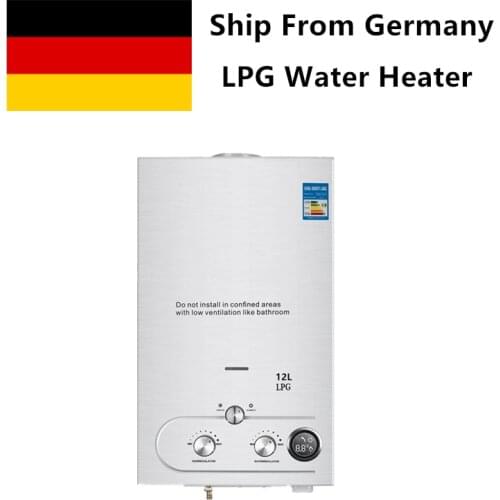 Stainless Steel 12L GAS LPG Hot Water Heater Propane Tankless Instant Boiler CE Aprrovide
