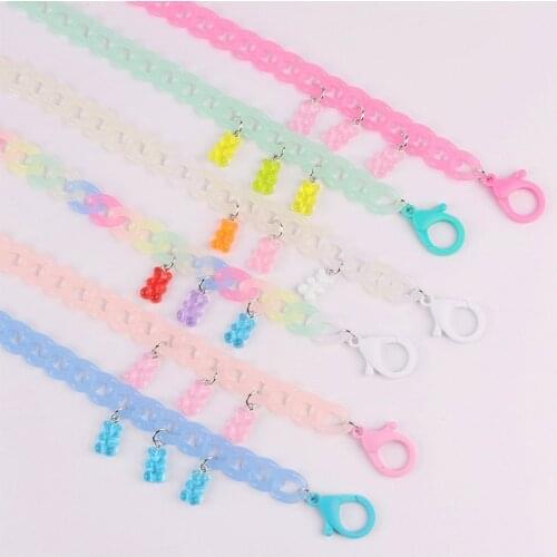 1pc Cute Bear Pendant Mask Chains Hanger Lanyard Mask Fashion Glasses Chain Mask Chain Hanging On Neck & Ear Rope Chain